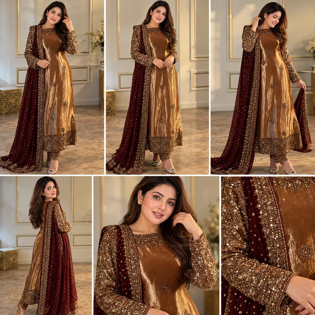 Post #2: ✨ **A little elegance, a lot of festive charm! 💖**
Girls, this 3-piece embroidered kurti set is perfect for adding a g