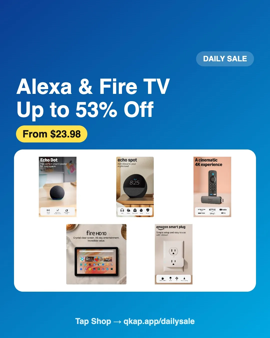 Post #2: Half-price Amazon devices 🔥 Echo Dot $39.99, Fire TV Stick 4K Plus $37.99, Echo Spot $54.99, Fire HD 10 $72.99 & Smart