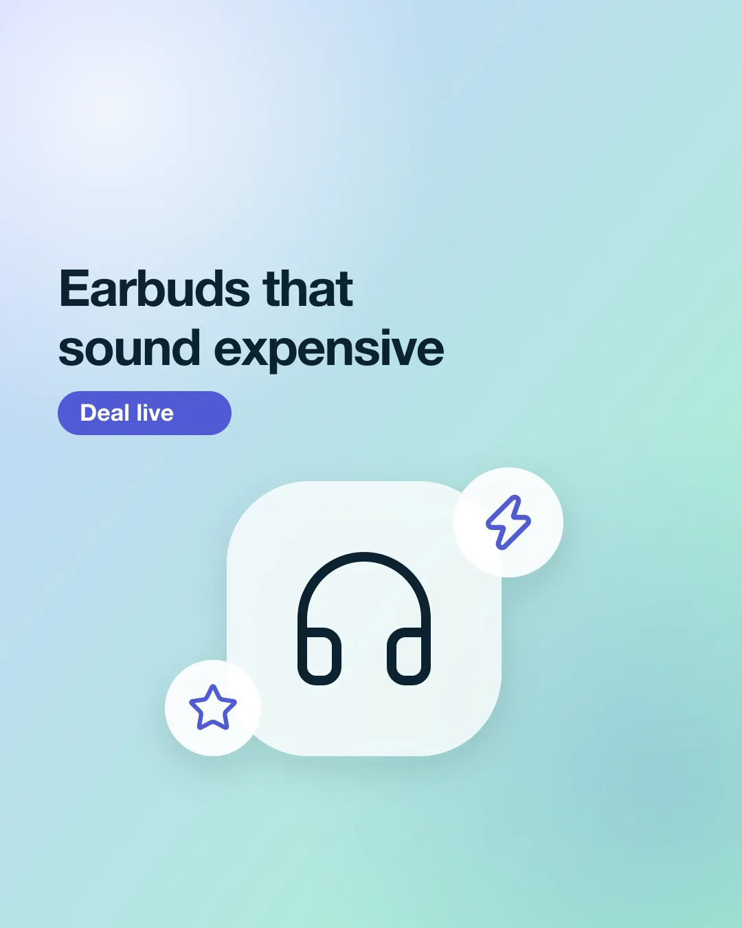 Post #4: Budget earbuds with a sale price right now, so the countdown is on the product.

Sample post: example products and price