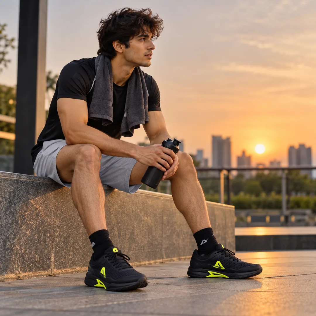Post: Gear up for your morning run ๐ Lightweight shoes, dry-fit tees & socks that keep up with 5K days.