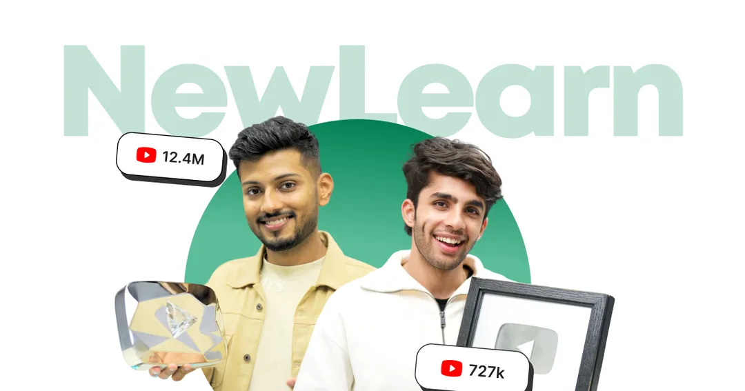 Post #3: NewLearn · India's first Content Creation School. Learn from Tech Burner and his team, how they created 10+ channels wit