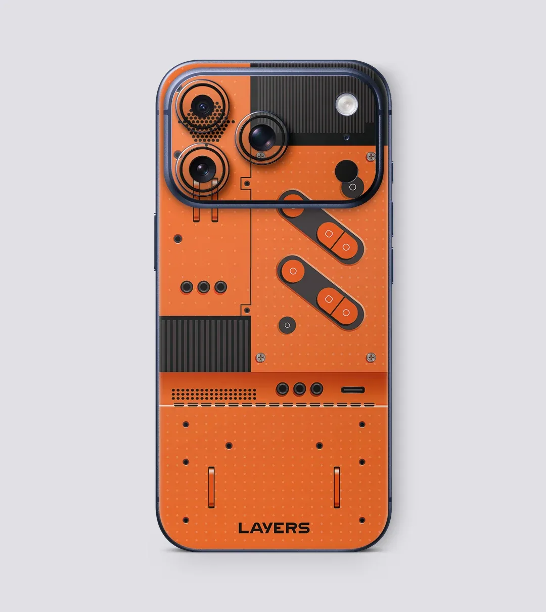 Post #7: Layers skins for iPhone 17 Pro. Designs include Scarlet Samurai, Heat sink, Drs Fury, Black Dune, Arctic Current and Cri